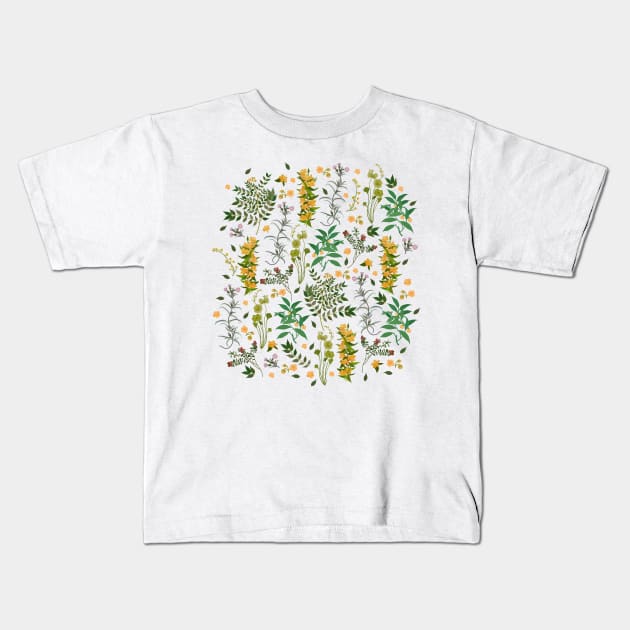 Vintage Wildflowers / Fresh Botanicals Kids T-Shirt by matise